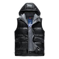 White Duck Down & Polyester Slim & Plus Size Men Vest thicken & thermal patchwork Solid PC