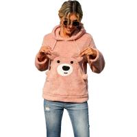 Polyester Women Sweatshirts & loose & with pocket animal prints PC