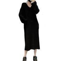 Polyester With Siamese Cap Sweater Dress slimming & loose Spandex Solid : PC