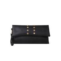 PU Leather Envelope Clutch Bag large capacity & studded Solid white and black PC
