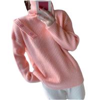 Polyester Women Sweater mid-long style & loose Spandex Solid : PC