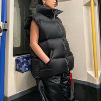 Polyester Vrouwen Vest Lappendeken Solide Zwarte stuk