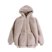 Artificial Fur With Siamese Cap Women Parkas & thermal plain dyed Solid PC