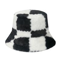 Plush Bucket Hat contrast color & thermal & unisex plain dyed plaid PC