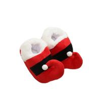 Polyester Fluffy slippers & thermal Solid red Pair