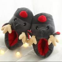 Flannelette Fluffy slippers thermal Solid gray PC