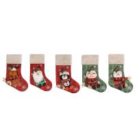 ぬいぐるみ & 不織布 & ジュート クリスマスデコレーションソックス 手作り 選択のための異なる色とパターン 一つ