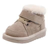 Synthetic Leather velcro Children Snow Boots fleece & for girl Rubber Solid Pair