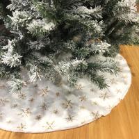 Poliéster Falda del árbol de navidad, patrón de copos de nieve, blanco,  trozo