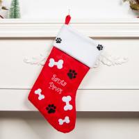 Adhesive Bonded Fabric Creative Christmas Decoration Stocking red and white PC