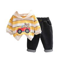 Cotton Slim Boy Clothing Set & two piece Pants & top printed striped Set
