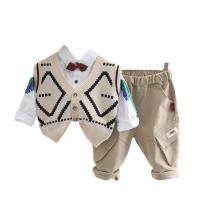 Cotton Slim Boy Clothing Set & three piece vest & Pants & top Set