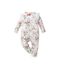 Cotton Slim Crawling Baby Suit Crawling Baby Suit & Hair Band printed floral multi-colored PC