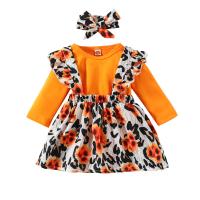 Baumwolle Mädchen Kleidung Set, Crawling Baby Anzug & Rock, Gedruckt, Floral, mehrfarbig,  Festgelegt