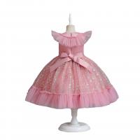 Polyester Princess Girl One-piece Dress jacquard floral PC