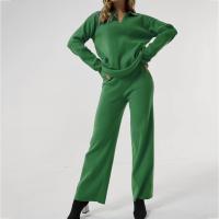 Acryl Vrouwen Casual Set Lange broek & Boven Solide meer kleuren naar keuze Instellen