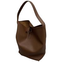 PU Leather Bucket Bag Shoulder Bag large capacity & soft surface Solid PC