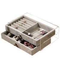 Acrylic Multifunction Jewelry Storage Case large capacity & double layer & transparent Solid PC