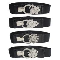 PU Leather & Zinc Alloy Easy Matching Fashion Belt flexible & with rhinestone PC