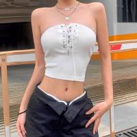 Polyester Slim Tube Top patchwork white PC