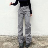 Katoen Vrouwen Jeans Lappendeken Solide Lichtgrijze stuk