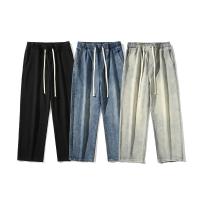 Denim de coton Jeans hommes teint nature Solide plus de couleurs pour le choix :3XL (170-190)斤 pièce
