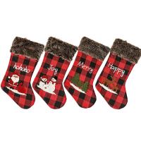 Plaids & Plush & Non-Woven Fabrics Christmas Decoration Stocking christmas design embroidered PC