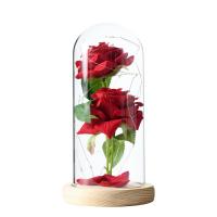 High borosilicate glass & Flannelette Valentines Gift Bell Glass Decoration lighting & transparent Wood PC