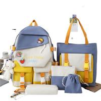 Canvas Bag Suit contrast color & large capacity & five piece Colour Matching Set