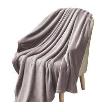Flannel Electric Heating Blanket & washable & thermal plain dyed Solid khaki PC