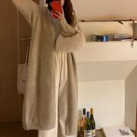 Polyester Sweater Coat loose Solid : PC