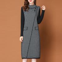 Polyester Sweater Dress & loose patchwork PC