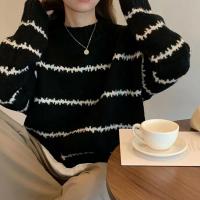 Knitted Women Sweater loose striped : PC