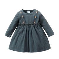 Cotton Slim Girl One-piece Dress patchwork Solid PC