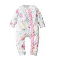 Cotton Slim Crawling Baby Suit Crawling Baby Suit & Hair Band printed floral PC