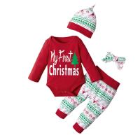 Baumwolle Kinder Weihnachtskostüm, Crawling Baby Anzug & Haarband & Hat & Hosen, mehr Farben zur Auswahl,  Festgelegt