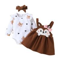 Cotton Girl Clothes Set Crawling Baby Suit & skirt PC