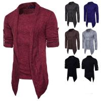 Polyester Slim Man Knitwear & fake two piece Solid PC