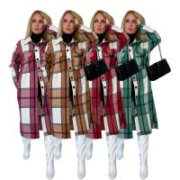 Polyester Slim Women Coat mid-long style & loose printed geometric PC