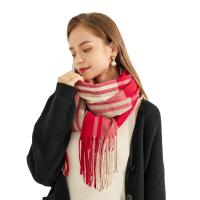 Polyester Tassels Women Scarf thicken & thermal plaid PC