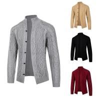 Polyester Plus Size Men Cardigan & loose knitted Solid PC