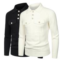 Polyester Slim Men Sweater & with pocket knitted Solid PC