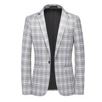 Polyester Blazer & Slim & Plus Size Men Suit Coat printed plaid PC