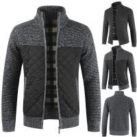 Polyester Slim & Plus Size Men Coat thicken & thermal knitted Argyle PC