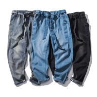 Polyester Plus Size & Middle Waist Men Jeans & harem pants washed PC