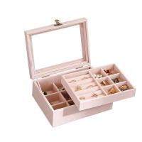 Flannelette Multifunction Jewelry Storage Case large capacity & double layer Solid PC