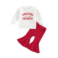 Algodón Conjunto de ropa de bebé, Pantalones & parte superior, carta, blanco,  Conjunto