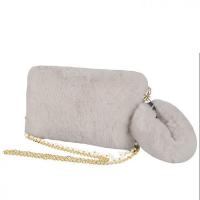 Plush Clutch Bag with chain & soft surface Solid PC