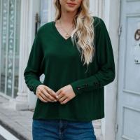 Polyester Vrouwen lange mouw T-shirt Solide meer kleuren naar keuze stuk