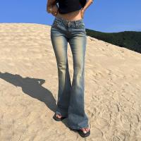 Algodón Mujer Jeans, labor de retazos, azul,  trozo